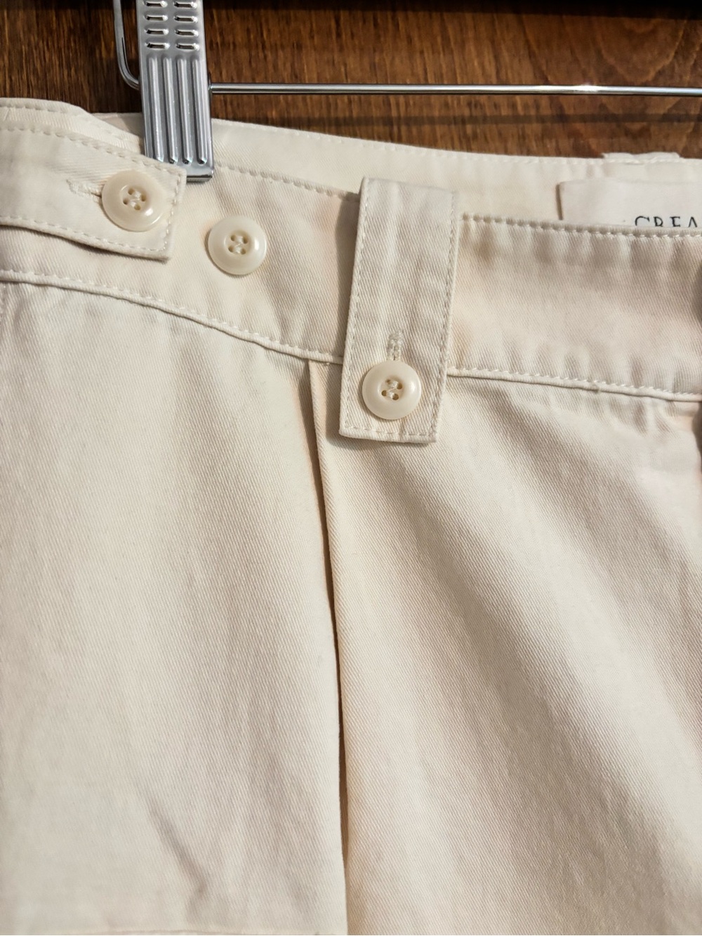 THE GREAT. Convoy Straight-Leg Cargo Pants in Cream - Picture 9 of 12